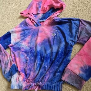 🌈 GIRLS 6X dELiA*s Pink and Blue Tie-Dye Kids Hoodie